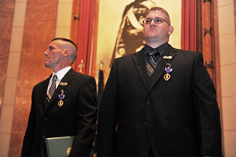 Indiana National Guard presents soldiers with Purple Heart