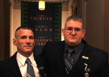 Indiana National Guard presents soldiers with Purple Heart