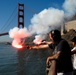 Coast Guard members conduct pyrotechnics training