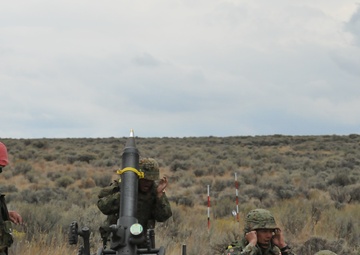 Combined mortar training between American and Japanese forces