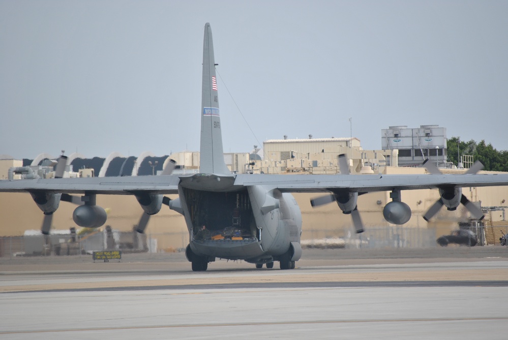 C-130 Nevada Air National Guard High Rollers lands on North Island NAB, Calif.