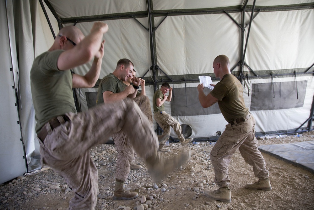 Marines with 3/4 conduct MCMAP training