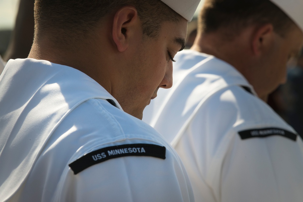 Commissioning ceremony for the Virginia-class attack submarine USS Minnesota