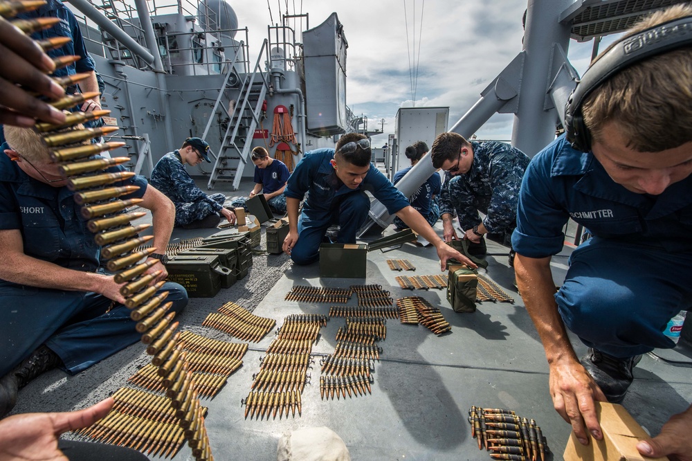 Sailors prepare for live-fire exercise