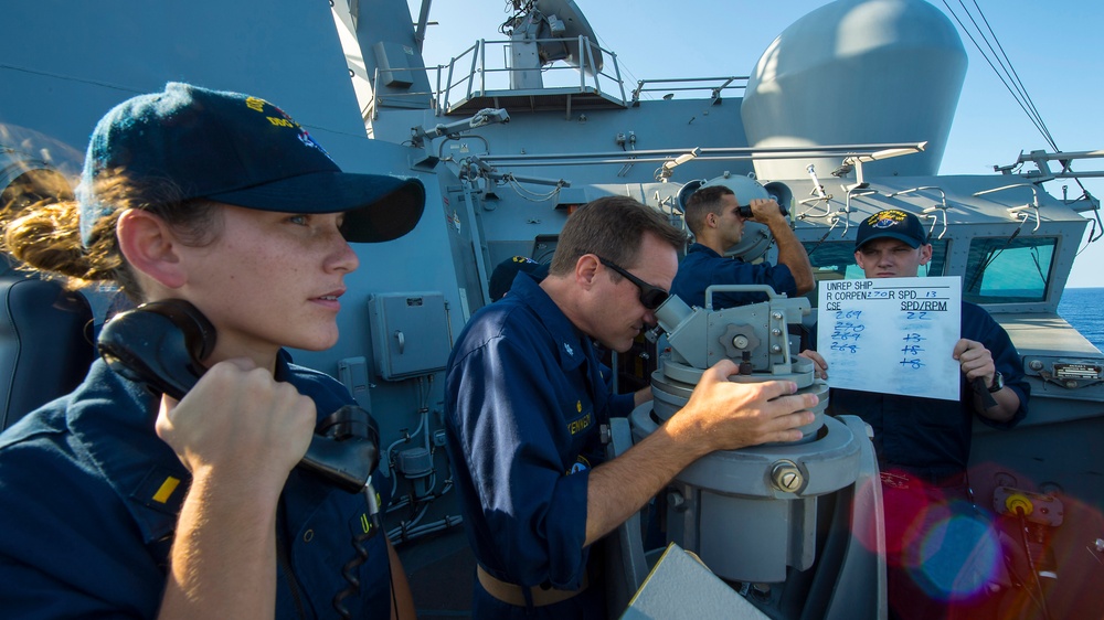 USS Gravely replenishment at sea