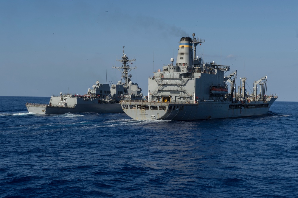 USS Gravely performs replenishment