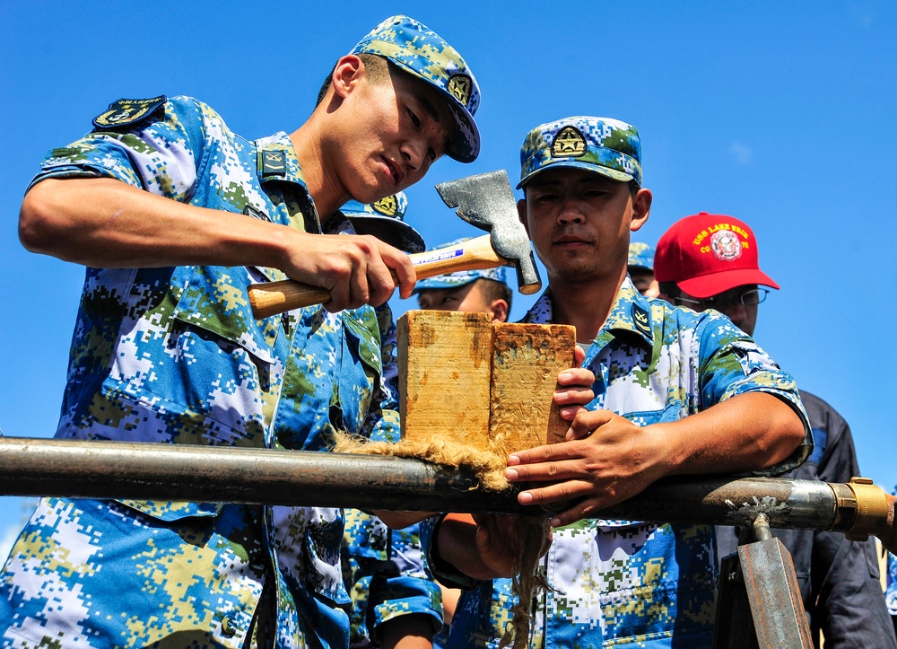 Chinese sailors train with USS Lake Erie sailors