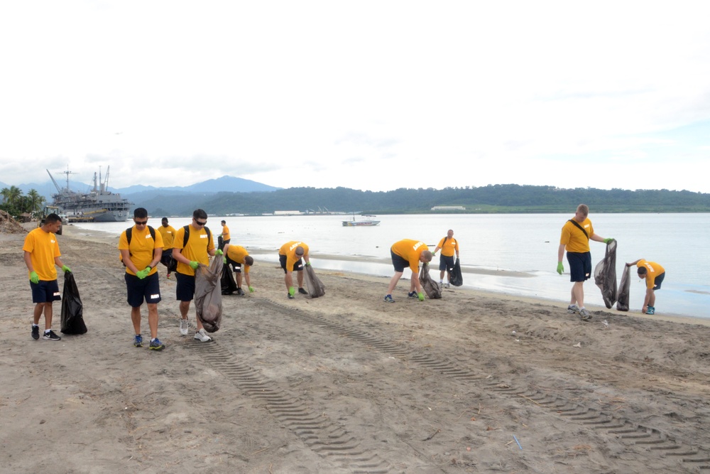 USS Emory S. Land sailors in Philippines