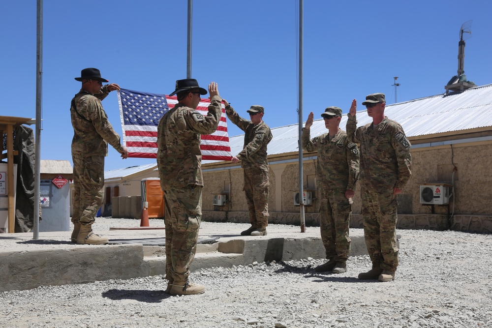 Soldier re-enlistment ceremony