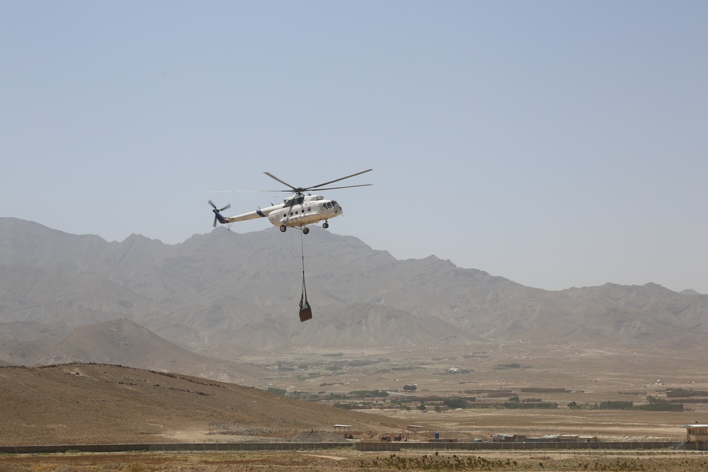 Mi-8 helicopter at FOB Thunder