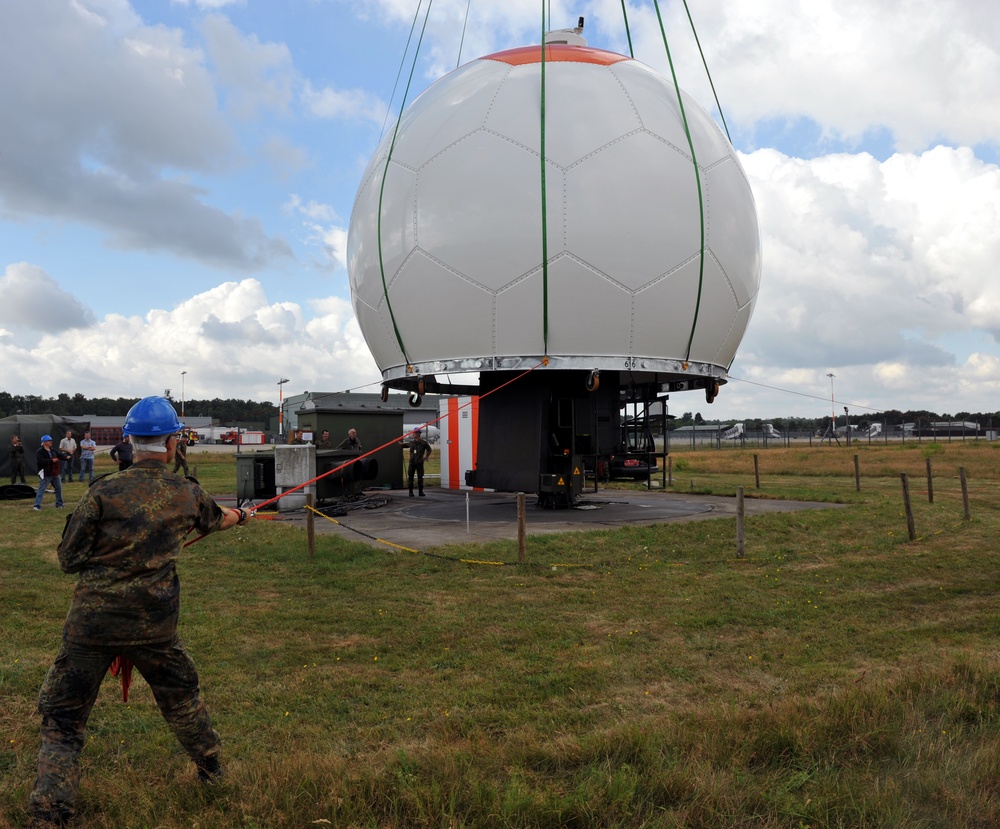 Component installs new radar dome