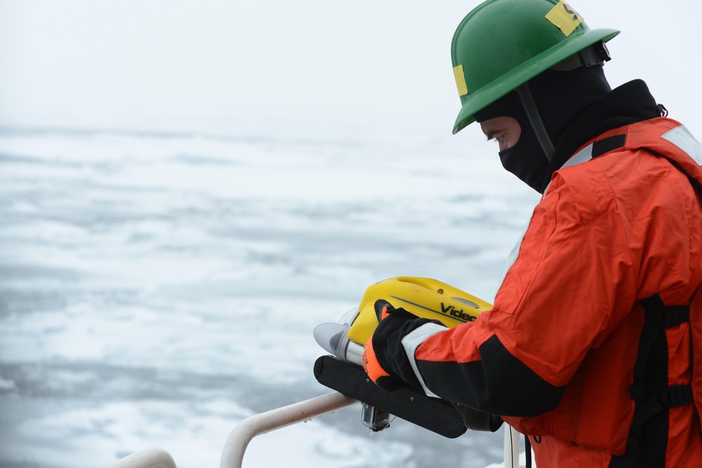 Coast Guard Cutter Healy oil spill response exercise