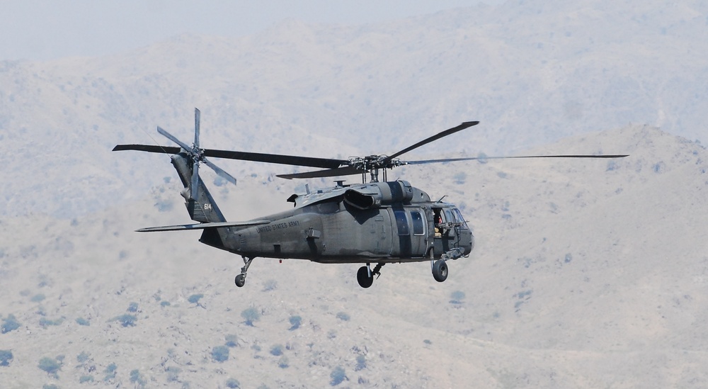 10th Combat Aviation Brigade Black Hawk helicopters provide a lift over Afghanistan