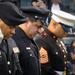 Honorees take a moment of silence during Chicago White Sox 9/11 home game