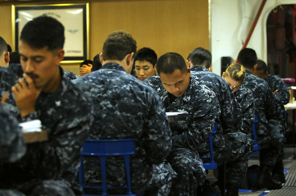 USS Peleliu's second class advancement exam