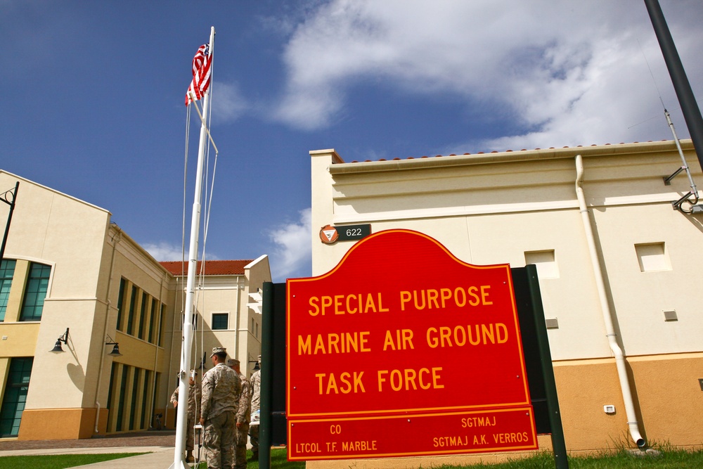 Special-Purpose Marine Air-Ground Task Africa 13 honors September 11 with flag-raising ceremony