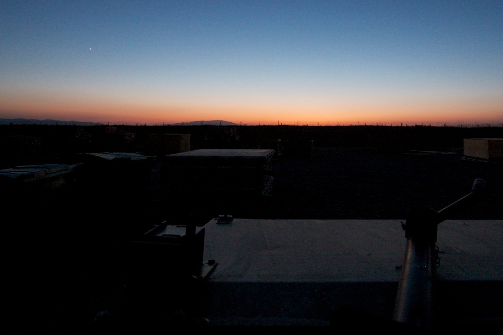 Sunset at Forward Operating Base Kunduz