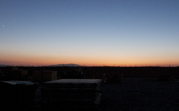 Sunset at Forward Operating Base Kunduz