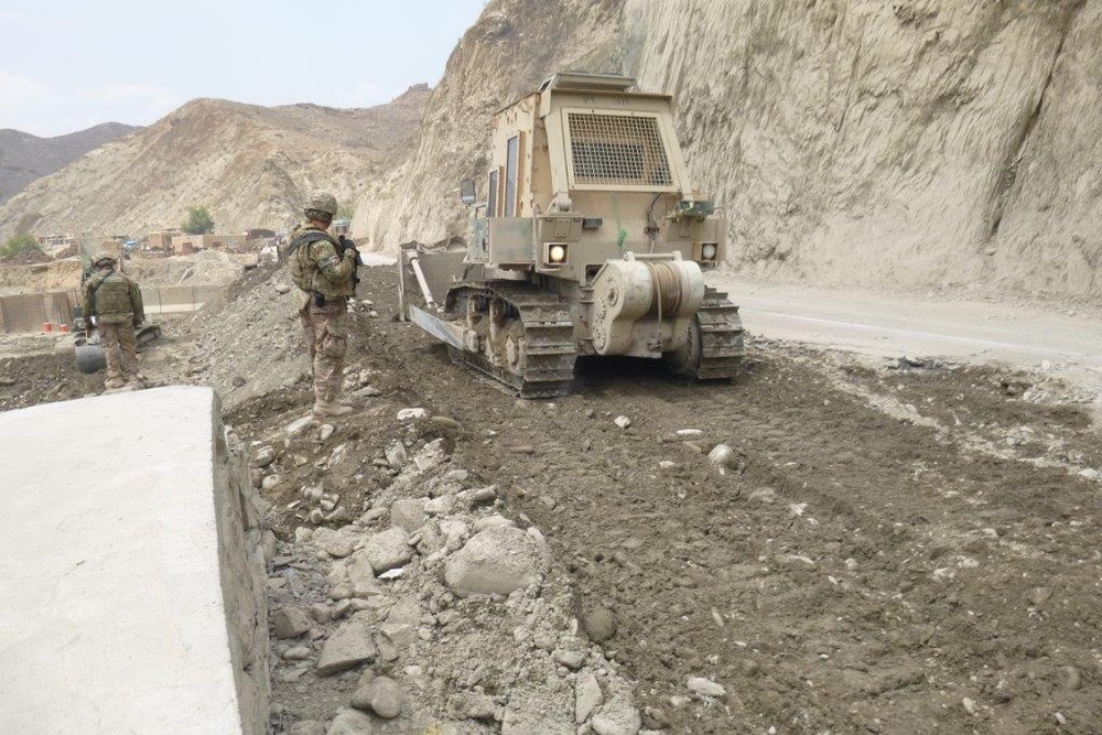 617th Engineer Company soldiers repair vital access road