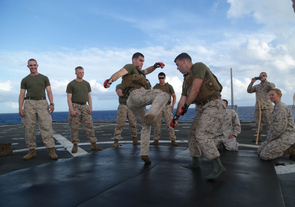 CLB 13 Marines graduate 1st MCMAP class of deployment