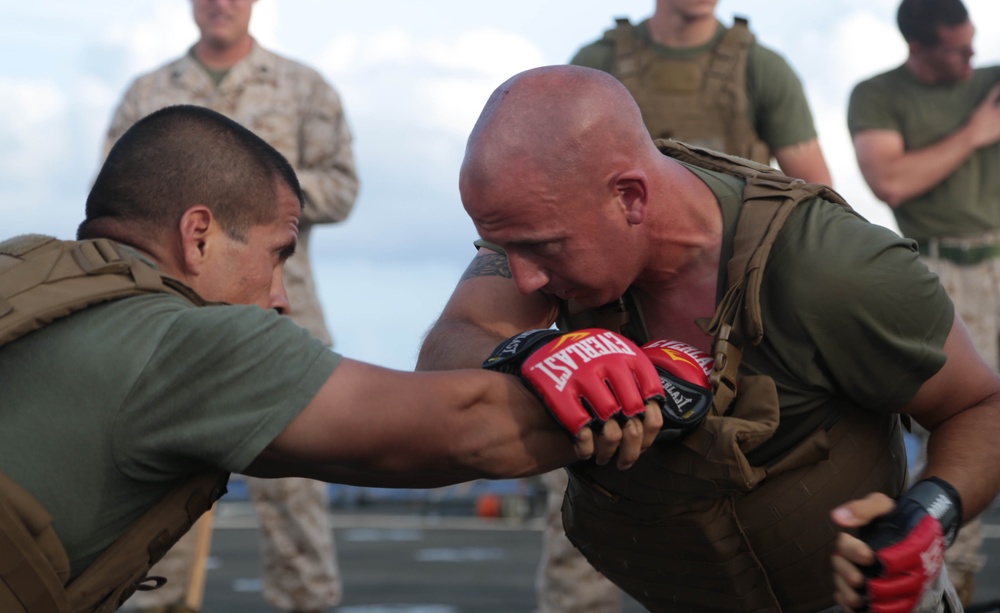 CLB 13 Marines graduate 1st MCMAP class of deployment