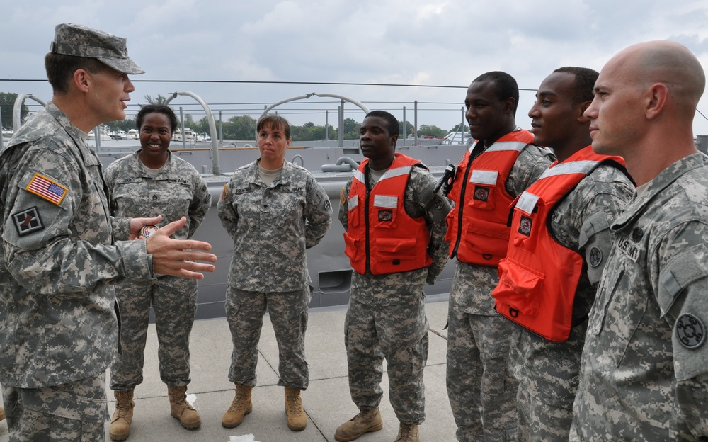 Lt. Gen. Talley sails with the 464th Transportation Company