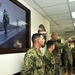 Vice Adm. Miller with sailors from NAVCENT's logistics and infrastructure department