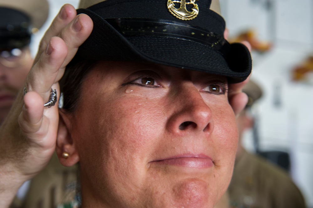 USS Theodore Roosevelt pinning ceremony