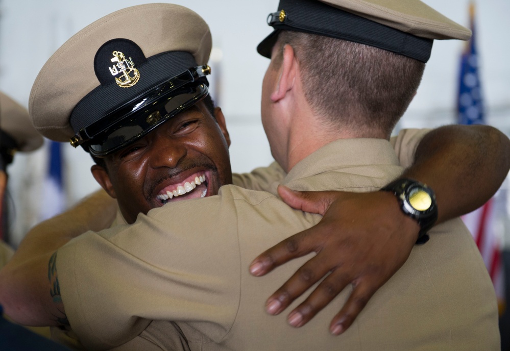 USS Theodore Roosevelt pinning ceremony