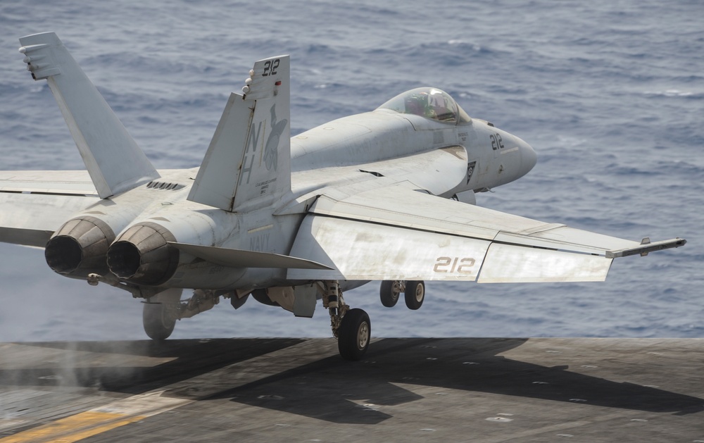 USS Nimitz flight deck action