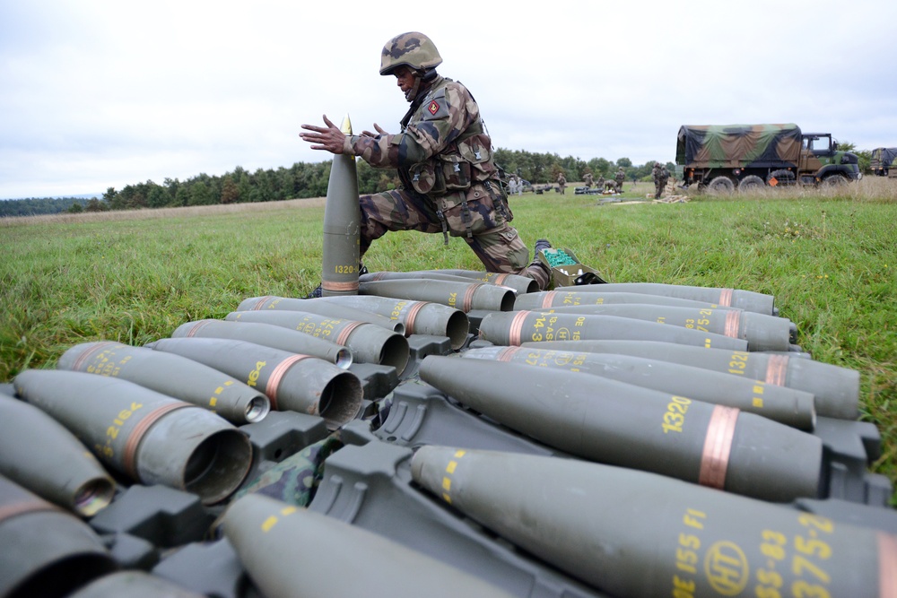 Combined Endeavor 2013; French army artillery live fire on Grafenwoehr Training Area