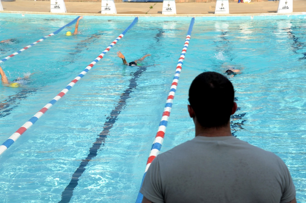 Airman makes a splash while giving back to community