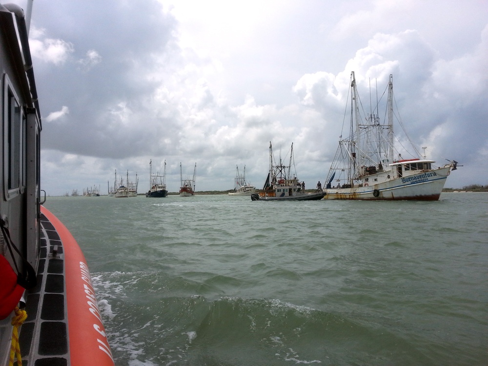 Mexican shrimping vessels escorted out of safe harbor in US as weather calms