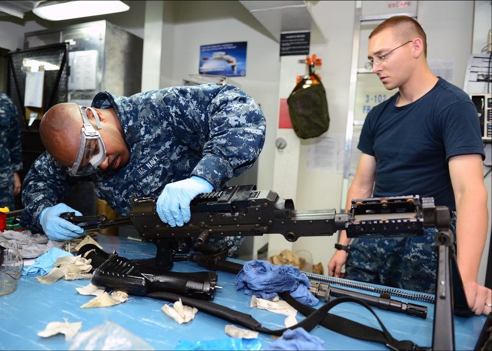 Assembling an M-240B machine gun