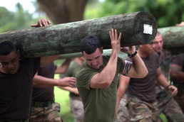 Militaries compete in log-run race