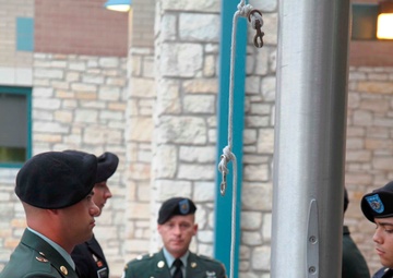 'Gunslingers' bond with students at ribbon cutting and flag raising ceremony