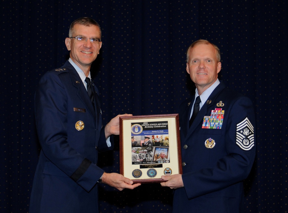 Chief Master Sgt. of the Air Force Cody served as the keynote speaker for the McNamara Headquarters Complex’s celebration of the US Air Force’s 66th birthday