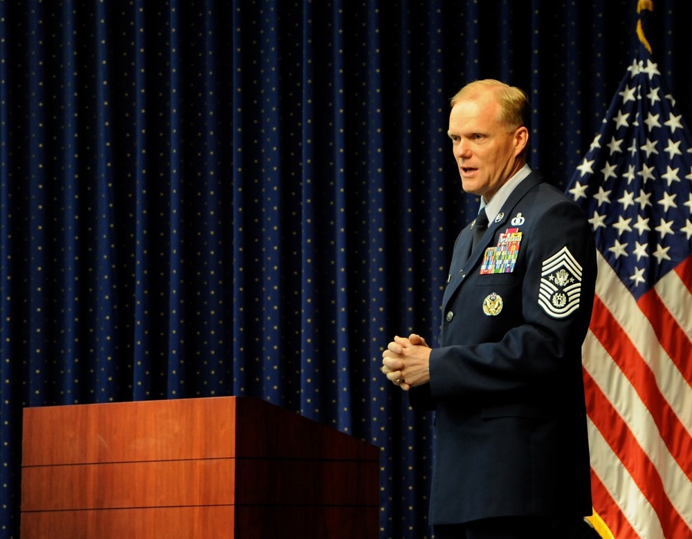 Chief Master Sgt. of the Air Force James A. Cody served as the keynote speaker for the McNamara Headquarters Complex’s celebration of the US Air Force’s 66th birthday