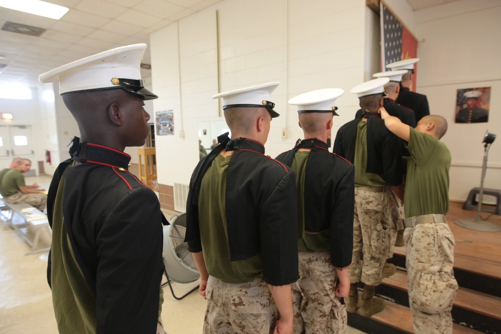 Photo Gallery: Marine recruits dress in iconic blues for Parris Island boot camp