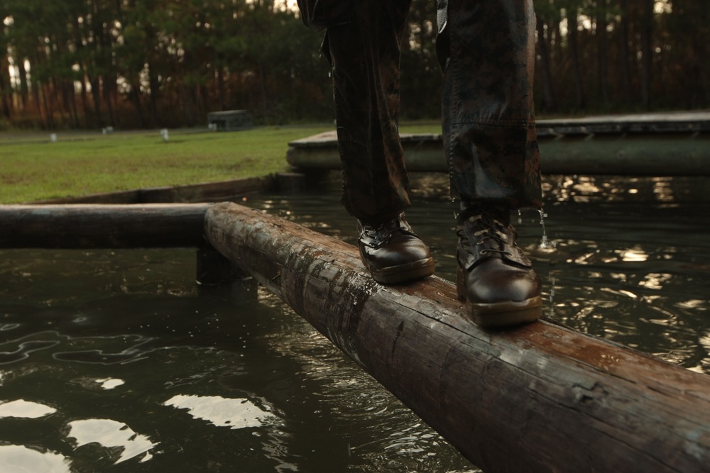 Photo Gallery: Marine recruits maneuver through combat training course on Parris Island