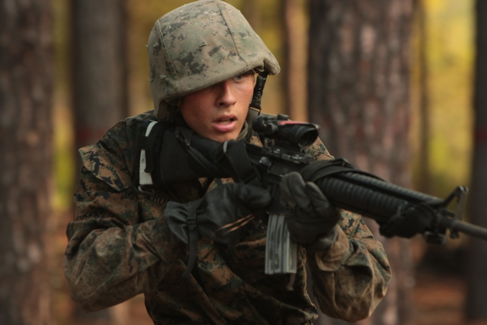 Photo Gallery: Marine recruits maneuver through combat training course on Parris Island