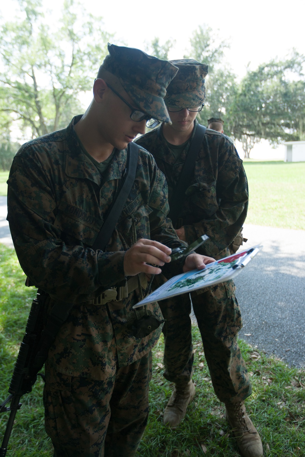 Photo Gallery: Marine recruits use map, compass to navigate on Parris Island
