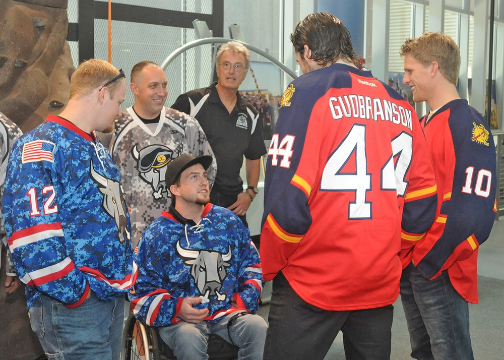 Florida Panthers skate in to visit soldiers, families at CFI, WFSC