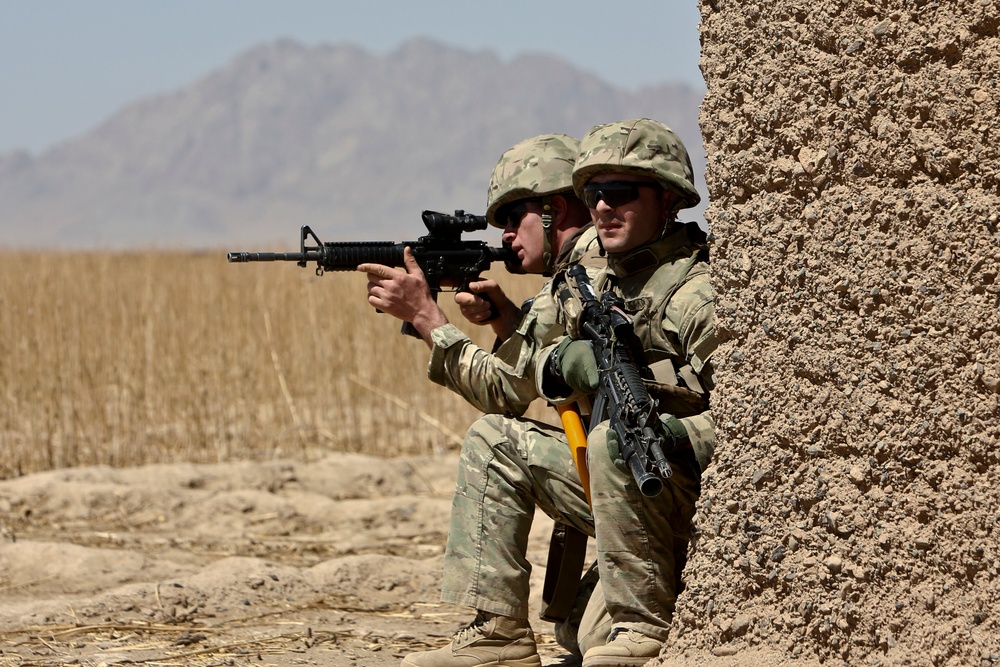 ANA and Coalition Forces patrol Barrmo