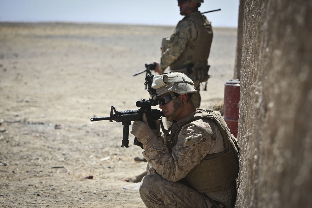 ANA and Coalition Forces patrol Barrmo