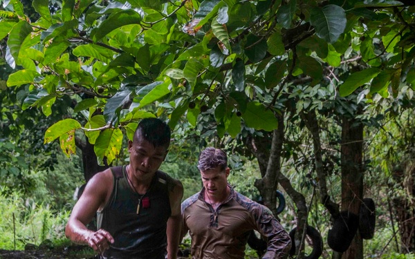 U.S. and Philippine Marines overcome jungle obstacles