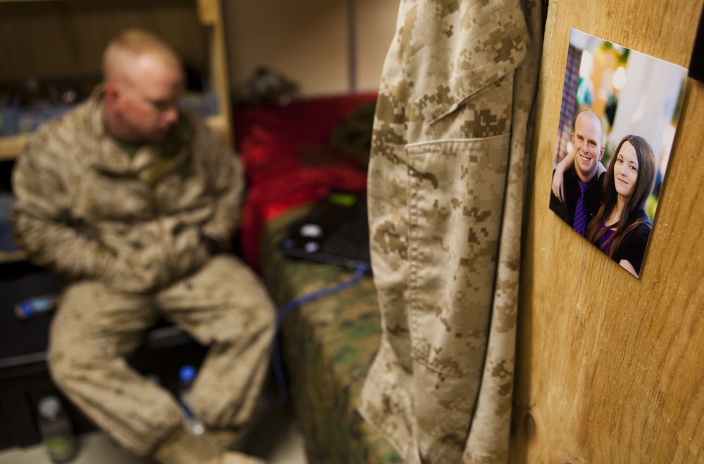 A world apart: Deployed father watches daughter’s first moments