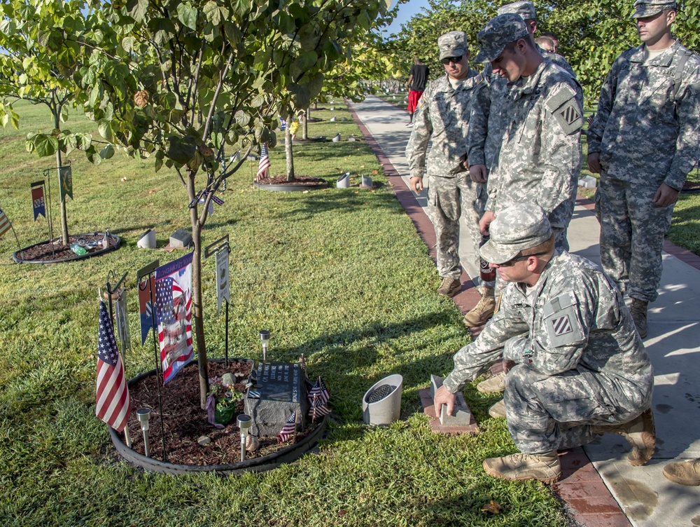 Bayonets remember and honor their fallen:  Words of wisdom bestowed upon new-entry soldiers