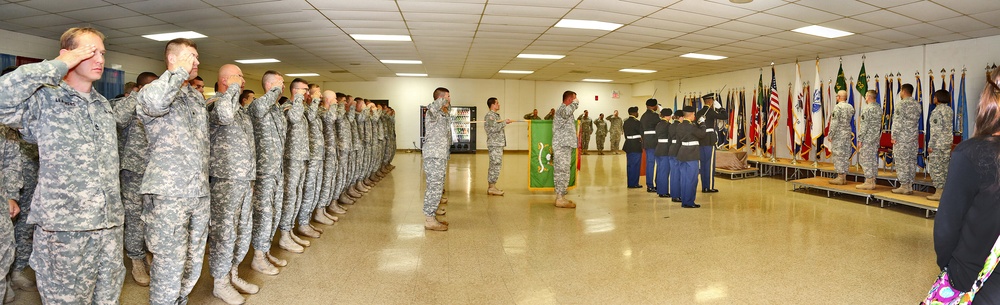 Battalion renders a salute to the Colors