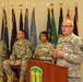 Brigade commander gives remarks at battalion change of command